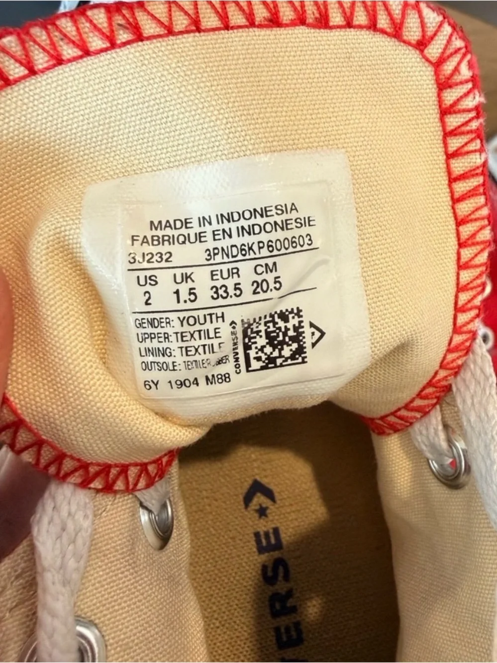 Converse High Top Sneakers in Bright Red with White Accents Kids